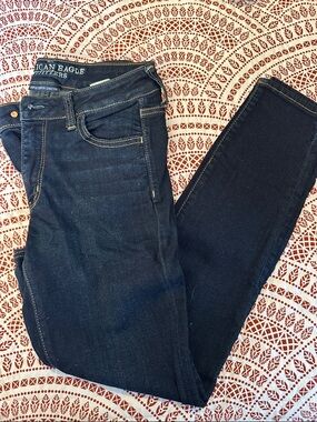 American Eagle Dark Wash Jegging - Dark Blue, AEO Denim X